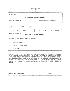 Mutual of Omaha Supplemental Life Insurance Application