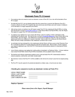 Electronic Form W-2 Consent