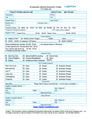 Standing Order Request Form