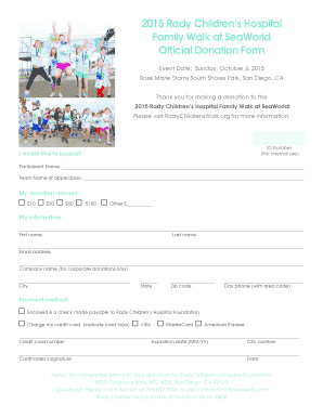 Rady Children's Hospital Donation Form