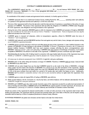 Contract Carrier Brokerage Agreement
