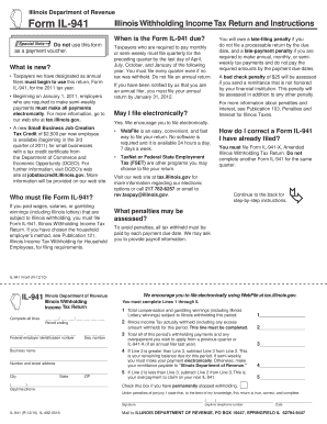 Illinois Withholding Income Tax Return Form IL-941