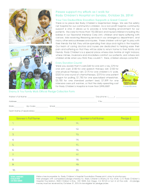 Shamu & You Family Walk Pledge Form