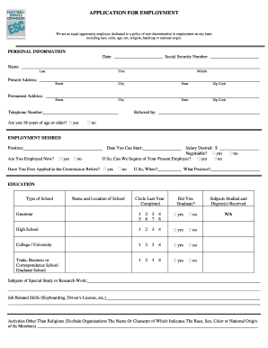 Employment Application Form