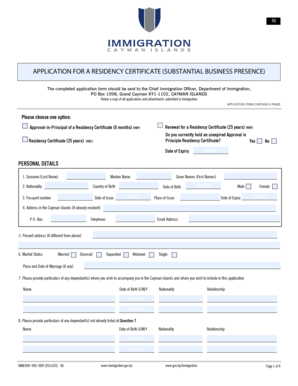 R6 Residency Certificate Substantial Business Principle