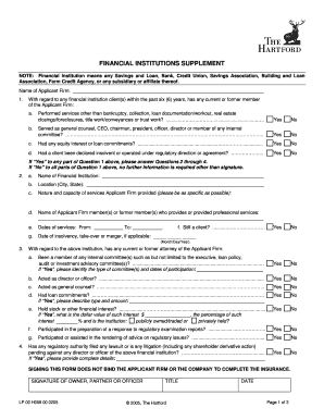 Financial Institution Supplement Form