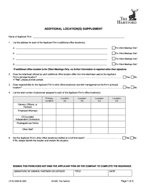 Additional Office Location Supplement Form