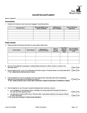 Securities Supplement Form