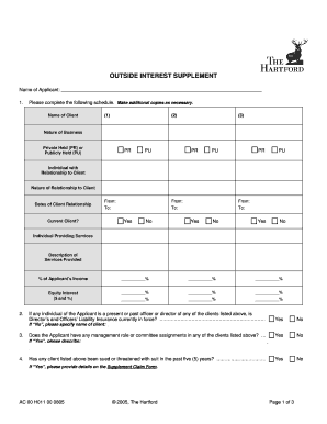 Outside Interest Supplement Form