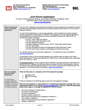 Michigan Joint Permit Application