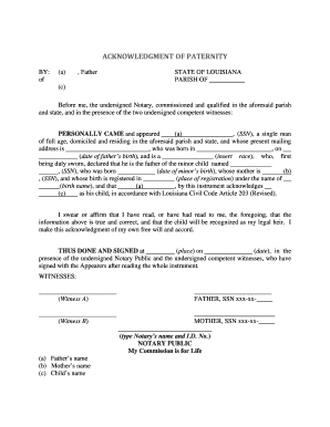 Acknowledgment of Paternity