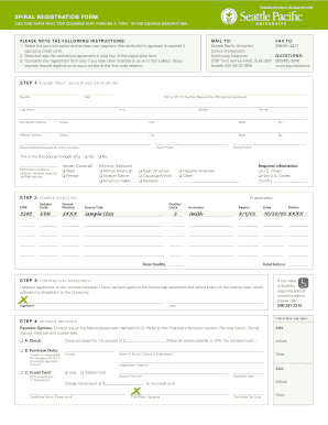 Spiral Registration Form
