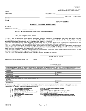 Louisiana Family Court Affidavit