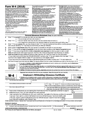 Form W-4 (2016)