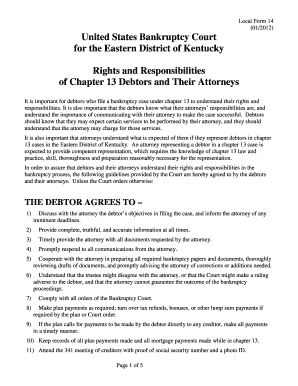 Chapter 13 Debtor Rights and Responsibilities Agreement