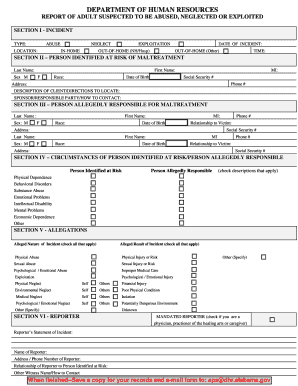 Adult Abuse Neglect Exploitation Report