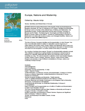 Europe, Nations and Modernity Book Order Form