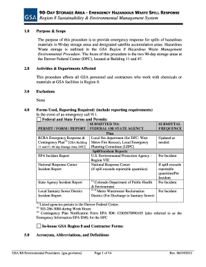 90-DAY STORAGE AREA E H WASTE SPILL R Region 8 - gsa