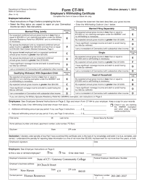 Connecticut Employee’s Withholding Certificate