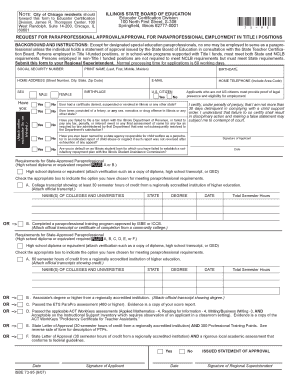 Illinois Paraprofessional Approval Form
