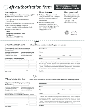 EFT Authorization Form
