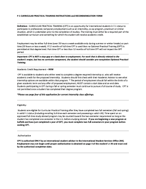 F-1 Curricular Practical Training Application