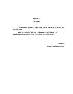 Affidavit Certification Form