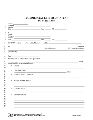 Commercial Letter of Intent to Purchase