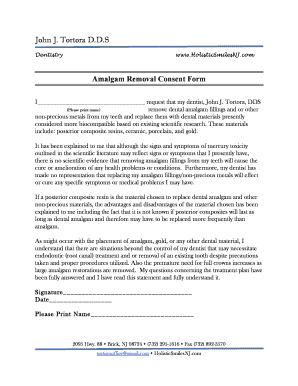 Amalgam Removal Consent Form