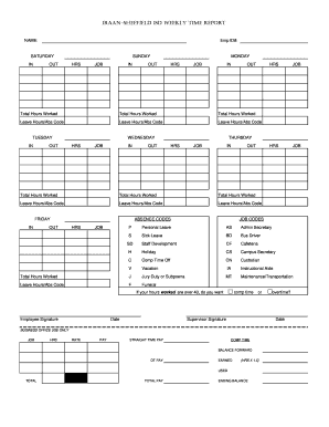 IRAAN-SHEFFIELD ISD Weekly Time Report