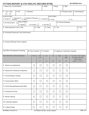 Fitness Report & Counseling Record