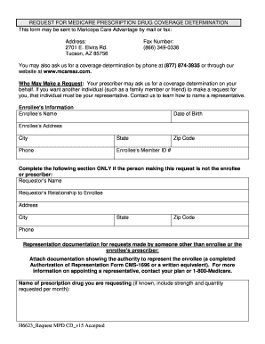 Medicare Prescription Drug Coverage Determination Request