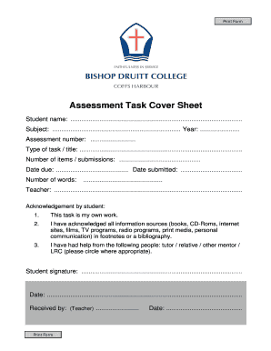 Assessment Task Cover Sheet