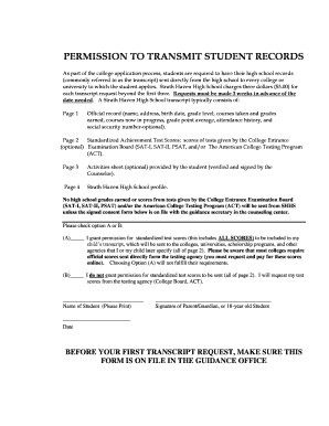 Permission to Transmit Student Records