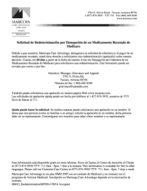 Solicitud de Redeterminación por Denegación de un Medicamento Recetado de Medicare
