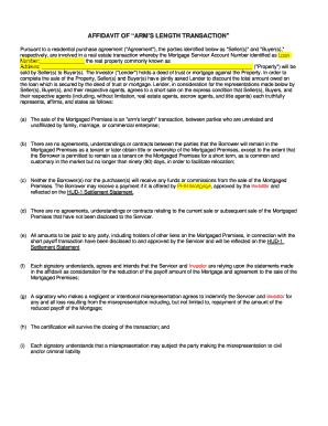 Affidavit of Arms Length Transaction