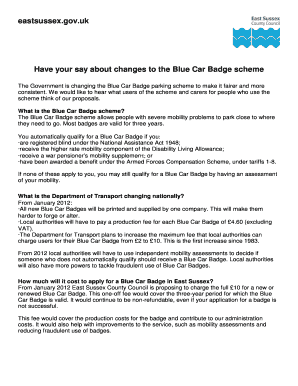 Blue Car Badge Scheme Consultation