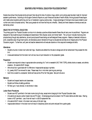 Seaford UFSD Physical Education Contract