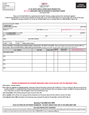 UC Los Angeles Medical Student Health Insurance Dependent Enrollment Form