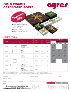 Order Form for Cardboard Boxes