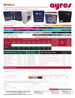 Binder Order Form