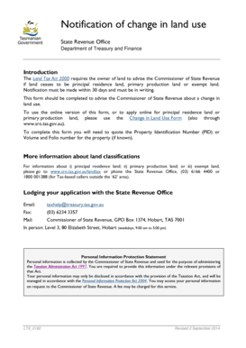 Notification of Change in Land Use