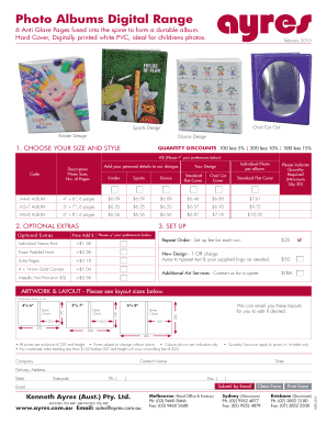 Photo Album Order Form