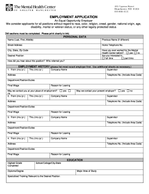 Employment Application Form