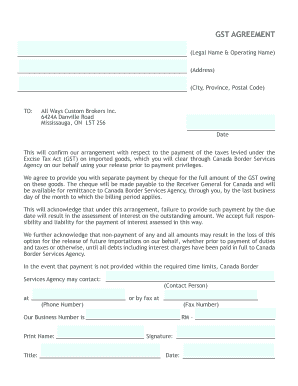 GST Agreement Letter