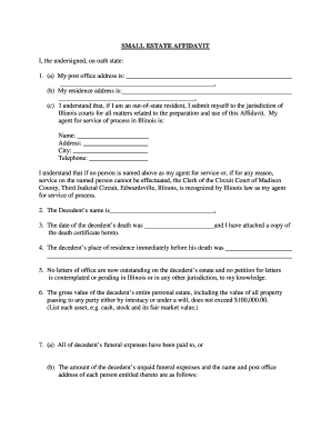Illinois Small Estate Affidavit