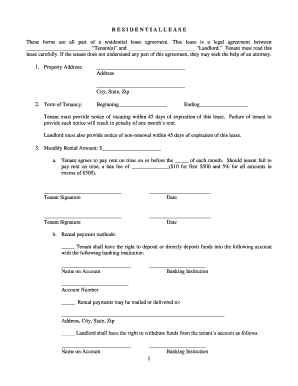 Residential Lease Agreement