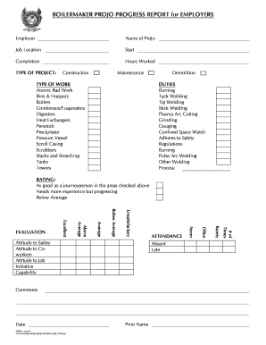 Boilermaker ProJo Progress Report for Employers