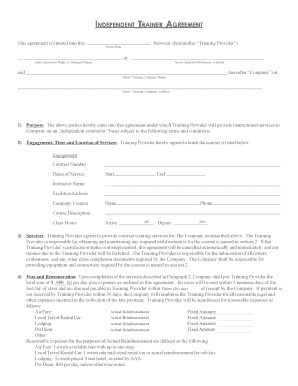 Independent Trainer Agreement