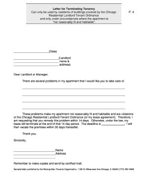 Termination of Tenancy Letter